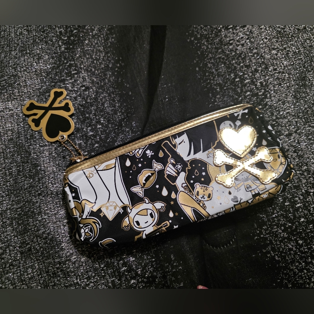 Tokidoki 24 Karat Gold Heart pencil case or cosmetic bag Limited Edition